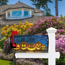 Casella delle lettere di Halloween con zucche magnetiche e palazzo infestato, grande cassetta delle lettere da giardino, cortile, decorazione per la casa, dimensioni 64,8 x 53,3 cm