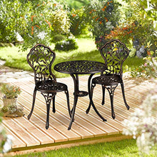 Relaxdays Mobili da Balcone, Set da 3, Tavolino con 2 Sedie, Decorativi, Alluminio, da Bistrot, HxD: 65x60 cm, Bronzo