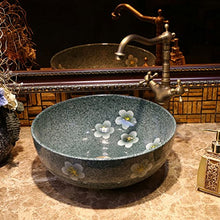 Lavabo in ceramica da bagno Sopra lavabo da appoggio Bagno Art Sopra lavabo da appoggio lavabile rotondo (40x15cm) Lavandini bagno