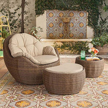 Aimir Set di Mobili da Giardino per Esterni, Set da 3 Pezzi per Conversazione in Patio in Stile Nordico Combinazione di Tavolino da caffè con Sedia in Rattan per Il Tempo Libero Semplice E Creativo