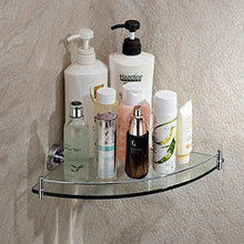 Dongyd Mensola treppiede da Bagno, mensola angolare in Vetro temperato, pensile da Parete Organize Rack 30 * 30cm