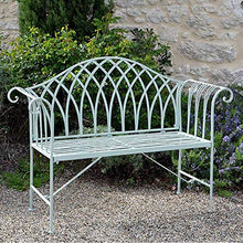 GaoF Panca da Giardino per terrazza panchina in Metallo per Esterni, Panca a Due posti per Il Tempo Libero con Schienale e braccioli, Sedile per Veranda da Cortile con Struttura in ghisa, mobili da