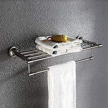 HYYDP Parete Porta Salviette Portasciugamani Acciaio inossidabile Moda Semplice Hotel Famiglia Bagno Cucina Parete Doccia Spazio Mensola multifunzione Materiali impermeabili e anti-ruggine per la prot