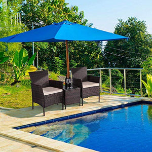 N/Z Daily Equipment 2 Seater Garden Furniture Sets Corner Patio Sofa Dining Set Rattan Wicker Chairs And Coffee Table with Cushions