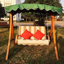 AIMCAE Dondolo da Esterno in Legno, con Dondolo Portico a baldacchino, Struttura in Legno 2 posti, per Giardino Patio