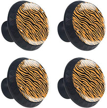 Tiger Stripes Nero Arancione Pomelli per Porta Set di 4 Pomelli per Mobili Manopole per Cassetti Cucina Armadio Vetro