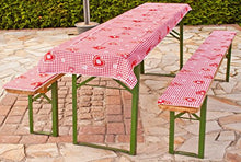 beo tendone Cuscini Set Quadretti con tovaglia in Stile Rustico Panca, Circa 220 x 25 x 2,5 cm e 240 x 100 cm, Rosso/Bianco/Multicolore