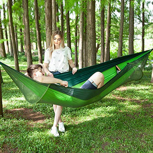 Karanice - Amaca ultraleggera con zanzariera, portata 300 kg, traspirante, ad asciugatura rapida (290 x 140 cm) per esterni, viaggi, giardino