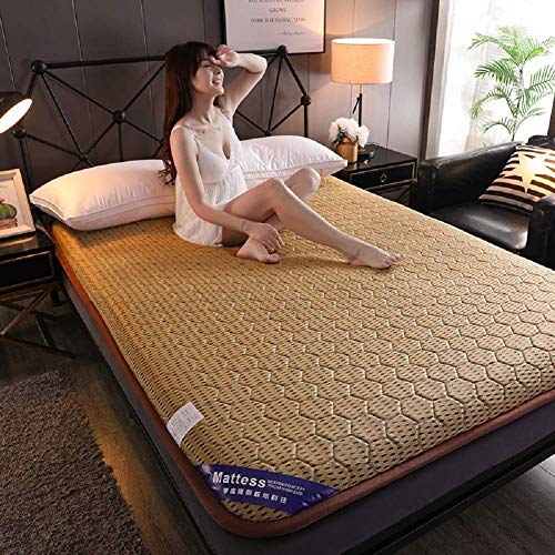 BZEDZ - Materassino Giapponese Tatami, Confortevole e Spesso Imbottito in futon Giapponese, Pieghevole, Pieghevole, Portatile, 120 x 200 cm, H, 150x200cm(59x79inch)