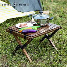 Tavolo pieghevole per esterni in legno di faggio, tavolo da campeggio quadrato in legno, tavolo da giardino, terrazza, 60 x 45 cm, adatto per attività all'aperto e all'aperto
