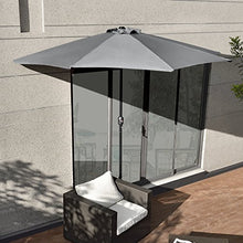 casa.pro] Ombrellone a semicerchio (Ø300cm) (Grigio) Ombrellone con manovella/Ombrellone da Mercato/Ombrellone da Giardino/Semicerchio