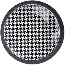 Pied de poule bianco nero classico Pomelli per Porta Set di 4 Pomelli per Mobili Manopole per Cassetti Cucina Armadio Vetro