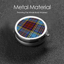 Anderson Tartan - Mini portapillole in metallo rotondo per borsa da viaggio