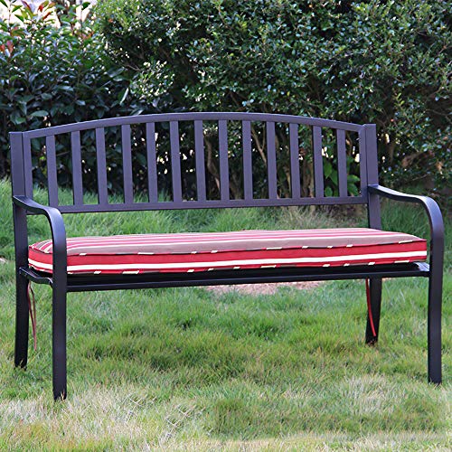 outdoor furniture Terrazza Parco panchina, Seduta per Il Tempo Libero all'aperto con braccioli e Schienale, Panchina in Metallo per 2 Persone, Adatto per Interni ed Esterni