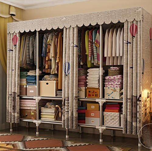 LyMei Armadio Pieghevole Portatile Armadio Pieghevole Grande Armadio Domestico Armadio Guardaroba Organizzatore, 170 * 45 * 172cm,A