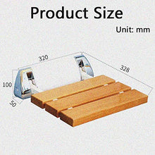 DZX Sgabello da Bagno Pieghevole in Legno per Anziani, sedili da Bagno fissati al Muro, Sedile Cromato Leggero per Bagno/corridoio/Porta | Max. 250kgs, 32X32X10CM, Sgabello da Bagno per Anziani