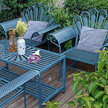 outdoor product Panca Decorativa retrò Impermeabile e antiruggine per Cortile, Panchina da terrazza panchina da Esterno, Sgabello per Il Tempo Libero con braccioli e Schienale, Facile da Montare