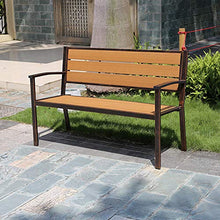 Panchina per Il Tempo Libero da Esterno, Panca Decorativa per Giardino Patio di casa, Balconi Patio in Legno massello Impermeabili e anticorrosivi, con braccioli e Schienale