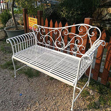 LXLH Panca da Giardino Panca da Giardino panchina retrò Panca da Giardino per Esterni, panchina in Metallo Impermeabile e con Protezione Solare con Schienale e braccioli, panchina Decorativa per