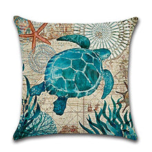JOTOM Fodera per Cuscino Geometria Alberi Uccelli e Fiori Federa per Divano Famiglia Soggiorno Camera da Letto Decorazione, 45x45cm, Set di 4 Pezzi(Animale Marino 2)
