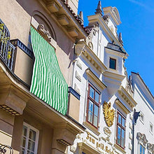 BAKAJI Tenda da Sole Telo Parasole a Righe in HDPE Resistente Protezione UV 90% per Balcone e Veranda Dimensione 150 x 290 cm con Anelli di Aggancio (Verde)