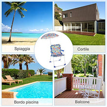 Outsunny Sedia Pieghevole per Bambini con Ombrello Parasole per Giardino Spiaggia Campeggio, 44.5x43x64.5cm