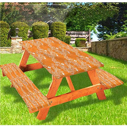 Tovaglia con bordo elastico per tavolo da picnic e panchina, 60 x 72 cm, set da 3 pezzi per campeggio, sala da pranzo, all'aperto, parco, patio