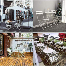 Set da tavolo e sedie da giardino, set da bistrot per patio, impermeabile, in metallo, colore: grigio