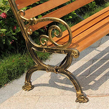 Panca Da Giardino, Poltrona Da Giardino Per Esterni, Panca Da Veranda Per Mobili Da Esterno Con Gambe In Ghisa E Seduta In Legno Massello, Panca In Ferro Battuto Con Schienale E Braccioli