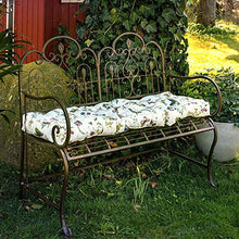 GaoF Panca Doppia per Sedia da Esterno in ghisa per Uso Domestico, Poltrona da Giardino retrò intagliata Marrone Scuro, Panca in Ferro Sbiadito con Schienale e braccioli