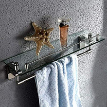 GDFEH Scaffale da Bagno 1 Posaggio in Vetro temperato a Livello con Asciugamani, Cucina a Muro 304 Ripiani in Acciaio Inox, Ripiani di stoccaggio 18,5 × 5.1 × 5.1 Pollici