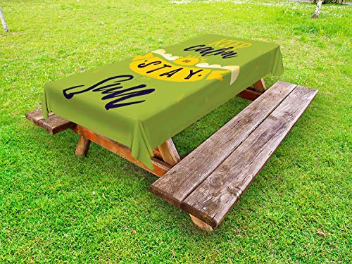 ABAKUHAUStai calmo Tovaglia da Esterno, Soggiorno al Sole Estate, Tovaglia da Picnic Lavabile Decorativa, 145 cm x 210 cm, Terra Giallo Verde Mela