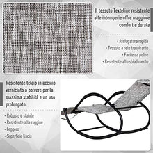 Outsunny Lettino Sedia Sdraio a Dondolo Zero-Gravity da Giardino, Impermeabile, con Poggiatesta, Grigio 160x61x79 cm