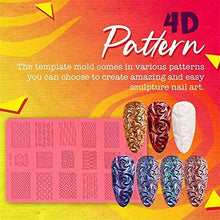 Set per unghie, scultura 4D Set di stampi per nail art Kit per la decorazione di arte per unghie Modello di stampa Polvere di bellezza per unghie e gel di cristallo per unghie unghie scultura 4D