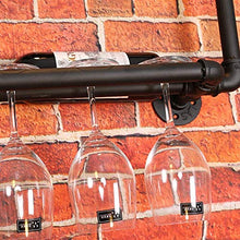 LHQ-HQ Vino Wine Rack Holder Ferro battuto a Parete invertito Wine Rack Home Decor Wine Rack di stoccaggio Sicuro e Stabile Antiscivolo Holder Vino - con Porta Bicchiere