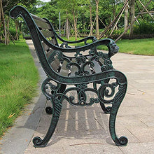 Panchina per terrazza del parco Panchina per il tempo libero all'aperto, Panchina da giardino resistente alle intemperie con struttura in ghisa e legno massello anticorrosivo, Panca da cortile a 2-3