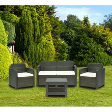 GHIOCUSCINI Cuscini da Giardino per Esterni,Set da 4 PZ. Mis. cm 58 X 51 sp. 5 cm, per Poltrona,Salotto,SALOTTINO, DIVANETTO Rattan/MIDOLLINO Tessuto COT/Poli Ecru' Made in Italy