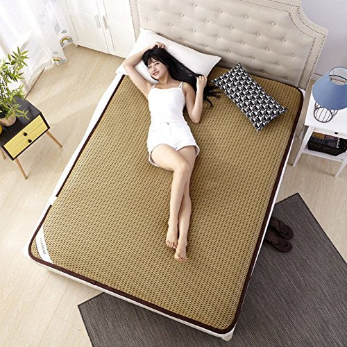 IUYJVR Tappetino Tatami, Tradizionale Giapponese futon Giapponese Letto Queen-King dormitorio Sottile coprimaterasso Lavabile-B 150x200cm (59x79 Pollici)