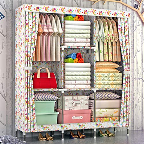 RSTJ-Sjef Addensare Armadio di Stoffa,Grande Cabina Guardaroba,Armadio in Tela,Ideale per Cambi Stagionali E Studenti,Fruits And Flowers