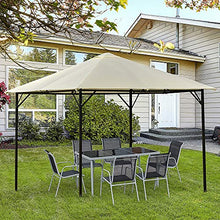 Outsunny Gazebo da Giardino ed Esterno 3x3m in Metallo con Doppio Tettuccio Pieghevole, Bianco Crema