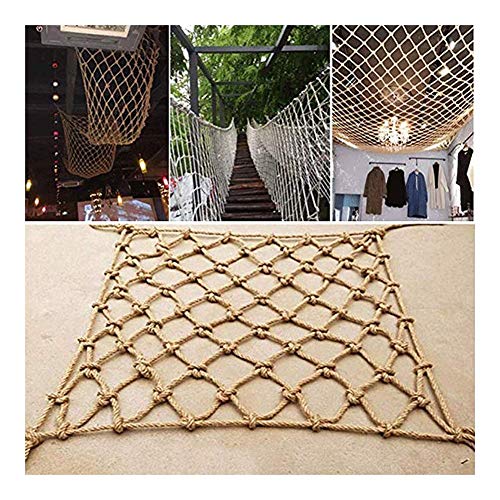 JFFFFWI Rete da Giardino in Corda Rete in Corda Rete Decorativa Rete ， Arazzi Rete divisoria Appendiabiti Rete Corda di Canapa Resistenza all'invecchiamento Maglia Tessuta a Mano Scuola ma