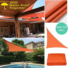 CH-GTJ Tenda A Vela Parasole,Triangolo Tende da Sole per Esterno Protezione Solare Respirante Anti UV Giardino Esterni,Arancia,3X4X5m