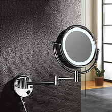 JXING Specchio Toilette Trucco Specchio da Bagno 10x LED 8 Pollici Bifacciale Ingrandimento Specchio Specchio Rotondo Specchio Pieghevole Telescopico