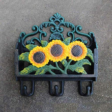 YONGYONGCHONG, cassetta delle lettere Cast Iron Letter Box Insert riviste Debris Stoccaggio Ganci Giardino Ornament Sunflower