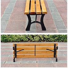 UWY Panchina da Giardino panchina da terrazza, panchina in Metallo per Interni ed Esterni con Piedini in ghisa antiruggine, Sedile con doghe in Legno massello Rinforzato da 4 cm, Sedia da caffè