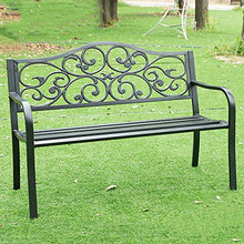Panchina da Giardino in Metallo panchina, Sedie a Sdraio Resistenti al Sole e alle intemperie sulla terrazza del Patio, Sedia da Giardino in Ferro battuto per Esterno, 50 x 23 x 33 Pollici