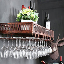 FAFZ Porta Bicchiere di Vetro Industriale Appeso portabicchieri in Vetro Porta Bicchiere di Vino Creativo Appeso Ristorante Cornice in Ferro Appeso Vino Nero/Bronzo