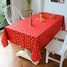 BKKENIDN Tovaglia, Grande Tovaglia da Tavolo Natalizia in Cotone e Lino Rossa, Adatta per Feste Interne o Esterne, Soggiorno, Sala da Pranzo, Giardino