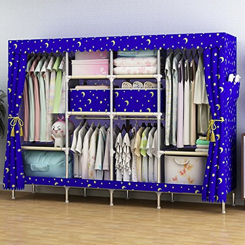 Mmm& Armadio Guardaroba Moderno con Struttura in Acciaio Economica, Doppio Armadio Grande, Dimensioni 205 * 45 * 170cm (Colore : #1)