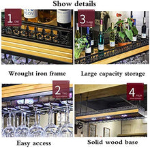 Classico Attaccatura del supporto del vino Hanging Wine Glass Cup Rack, regolabile a soffitto vino del supporto di bottiglia di legno scaffali galleggiante di stile dell'annata di applicazione Decoraz
